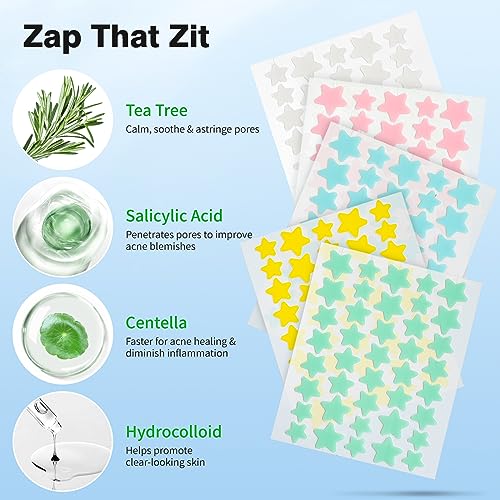Pimple Patches for Face, Hydrocolloid Acne Patches, Cute Star - Product Imagery