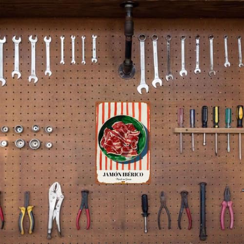 Vintage Spanish Jamón Ibérico Food Print - 8x12 Inch Aluminum - Product Imagery