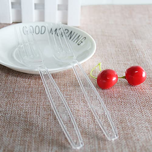 MOACOCK 100 Count Exact Heavy Weight Plastic Forks and Spoons - Product Imagery