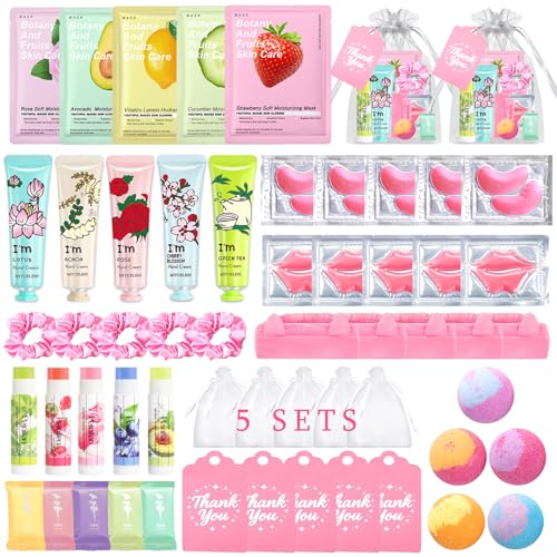 55PCS Spa Skincare Set for Kids Spa Party Favors Supplies - firstfly Official Imagery - 1