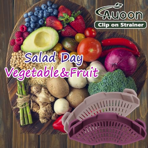 AUOON Clip On Strainer Silicone for Pots, Standard 8.86 x - Product Imagery
