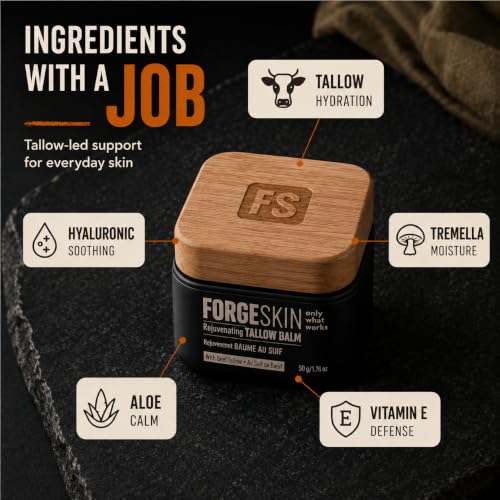 Forge Skin Beef Tallow Balm Skin Moisturizer for Men, Anti Aging - Product Imagery