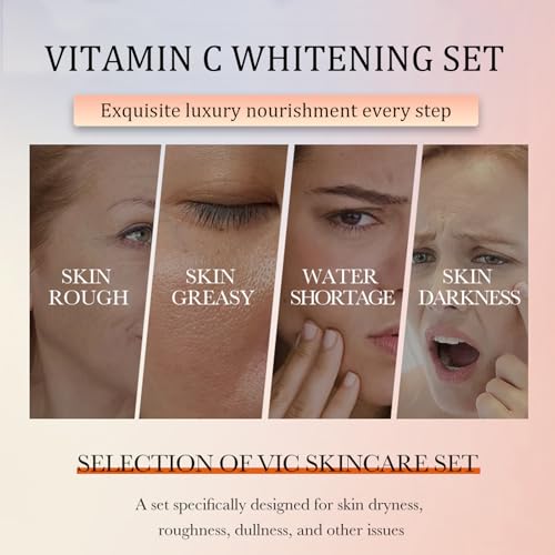 Vitamin C Skincare Set, 6-In-1 Skincare Gift Set With Cleanser, - Product Imagery