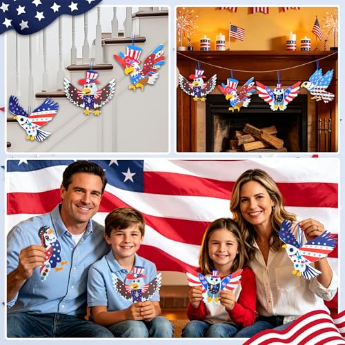 Ruicnte 4th of July Foam Eagle Patriotic Crafts for Kids School - Product Imagery