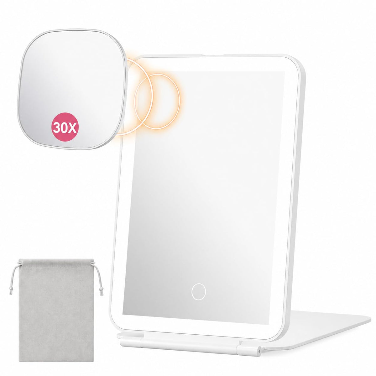 Auxmir 2000mAh Rechargeable Travel Makeup Mirror with 76 Led - Auxmir Official Imagery - 2