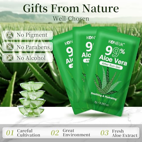 KONEUK 200 Pack Bulk Aloe Vera Gel, 99% Pure Aloe Vera Gel for - Product Imagery