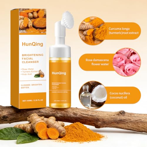 Glow Wash Turmeric Face Wash With Brush,Deep Cleansing Exfolia... - Product Imagery