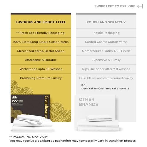Mayfair Linen 100% Pure Egyptian Cotton Sheet Queen Size - - Product Imagery