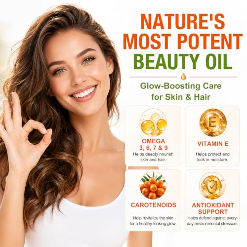 Cold-Pressed Sea Buckthorn Seed Oil, Sea Buckthorn Oil, Facial & - Product Imagery