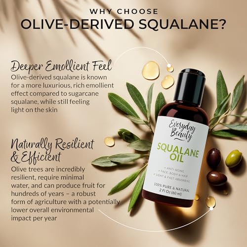 Squalane Oil - 100% Pure & Natural Plant Derived Facial Oil 2 Fl - Product Imagery