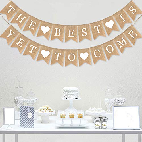 SWYOUN Burlap The Best Is Yet To Come Banner Bachelorette - Product Imagery