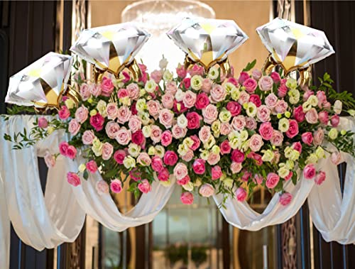 2Pcs Diamond Ring Aluminum Balloon,Wedding Bridal Shower - Product Imagery