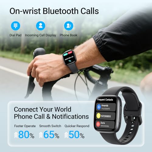 Fitpolo Smart Watch, 1.85" AMOLED Fitness Tracker with Bluetooth - Product Imagery