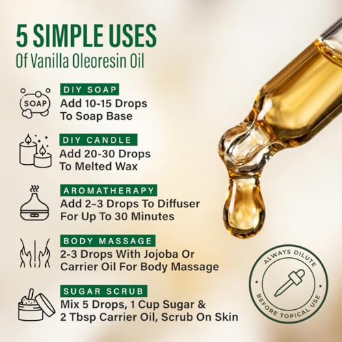 Kukka 100% Pure Vanilla Essential Oil for Skin, Diffuser, 4 Fl Oz - Product Imagery