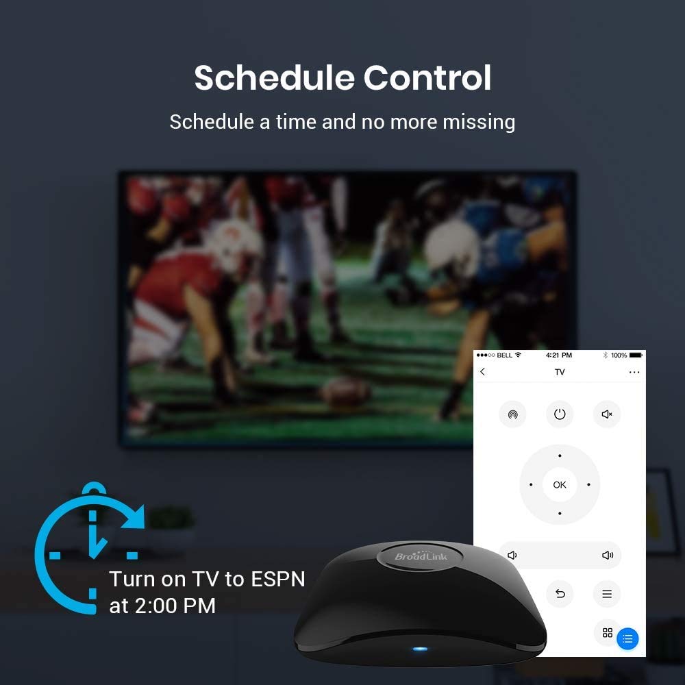 BroadLink RM4 pro IR and RF Universal Remote All in One Hub - Broadlink Official Imagery - 5
