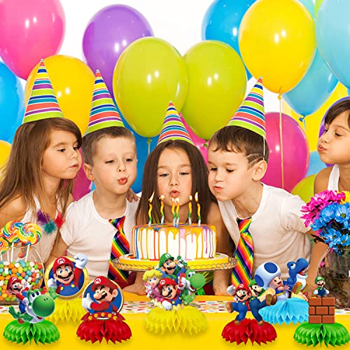 Honeycomb Centerpiece Super Brother Themed Party Supplies - Product Imagery