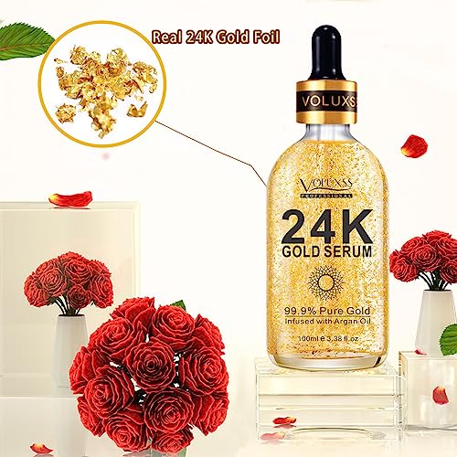 24K Gold Serum for Face,Skin Brightening Anti Aging Face Serum - Product Imagery