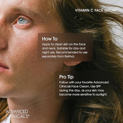Advanced Clinicals Brightening Vitamin C Serum For Face With - Product Imagery