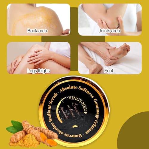 Exfoliating Turmeric Body Scrub, Brightening Body Exfoliator - Product Imagery