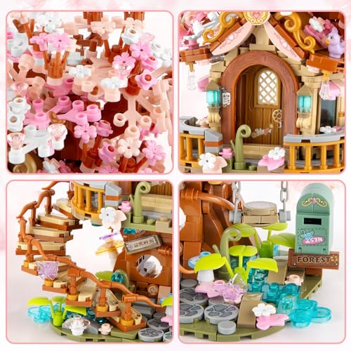 Cherry Blossom Bonsai Tree Building Sets, Japanese Tree House - Product Imagery