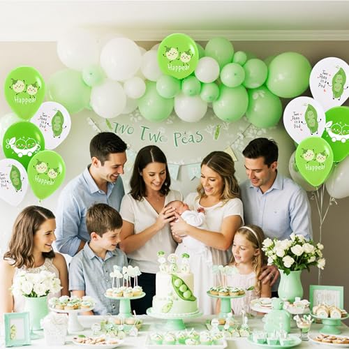 Twin Baby Shower Decorations, Two Peas in a Pod Balloons - 15 - Product Imagery