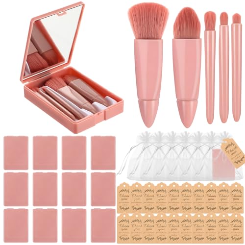 Funnymoom 12 Set Travel Makeup Brush Set Bulk with Mirror - Funnymoom Official Imagery - 1
