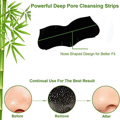 ELAIMEI Pore Strips, 80 Pcs, Natural Charcoal Blackhead Remover - Product Imagery