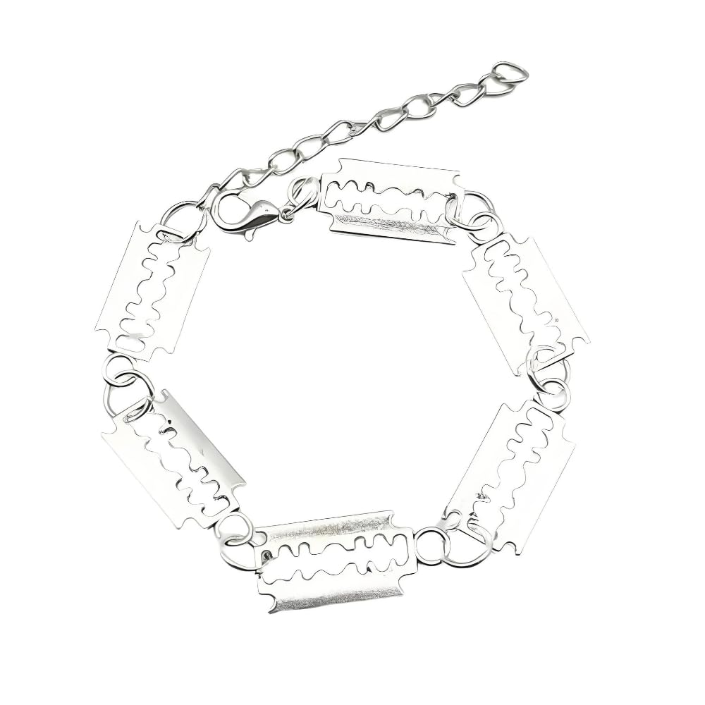 925 Sterling Silver Blade Barbed Wire Necklace Bracelet For - Premium Selection Official Imagery - 8