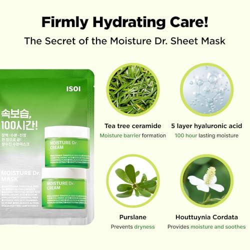 ISOI Moisture Dr. Mask Pack, Hydrating & Soothing Korean Sheet - Product Imagery