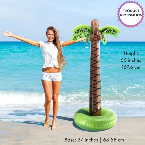 Super Sturdy Inflatable Palm Tree | 6 Ft Tall Giant Artificial - Product Imagery