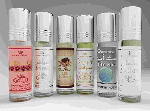 6 (Six) Al-Rehab 6ml Perfume Oils Best Sellers Set # 2: Roses, - Product Imagery