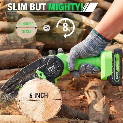 Tietoc Chainsaw 6 Inch Mini Electric Chainsaw Cordless Battery - Product Imagery