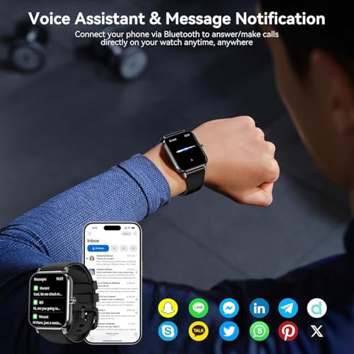 Smart Watch for Men Women, 1.83" HD Touchscreen Fitness Tracker, - Product Imagery