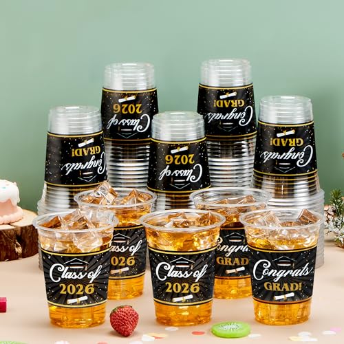 JOYIN 100 Pcs 16oz Graduation Cups Party Plastic Cups, Class of - Product Imagery