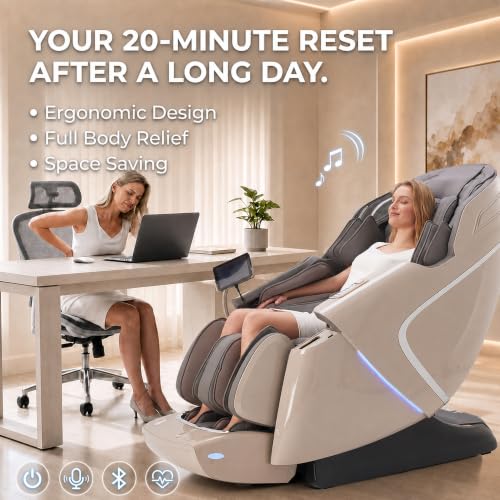 4D Zero Gravity Massage Chair, No Assembly Heavy Duty SL Track - Product Imagery
