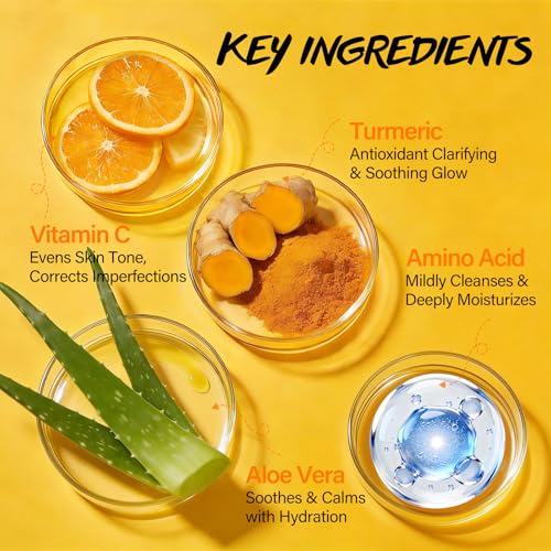 Exfoliating Face Scrub with Turmeric Vitamin C Face Exfoliator - Product Imagery