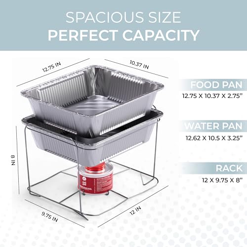 Alpha Living 6 Pack - Disposable Chafing Dish Buffet Set, Half - Product Imagery