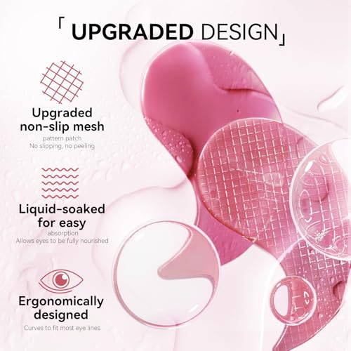 BREYLEE Flamingo Pink Eye Mask–60 Pcs-Puffy Eyes and Dark - Product Imagery