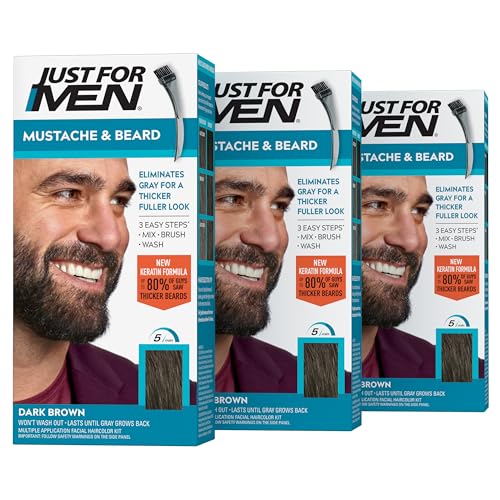 JUST FOR MEN Mustache Beard Dye Keratin Dark Brown M 45 - Just for Men Official Imagery - 1