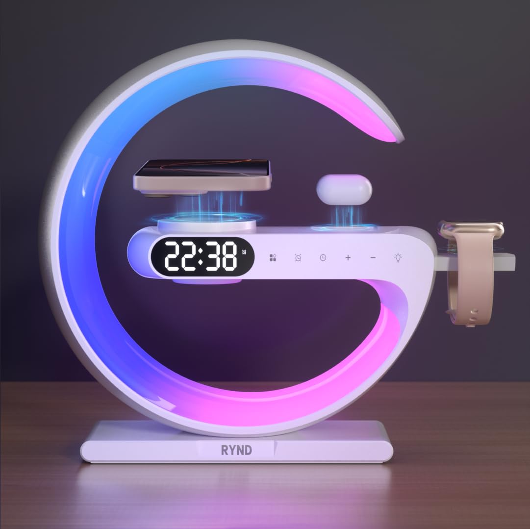 RYND 2026 Magnetic 5 in 1 Speaker Alarm Clock with Wireless - RYND Official Imagery - 1