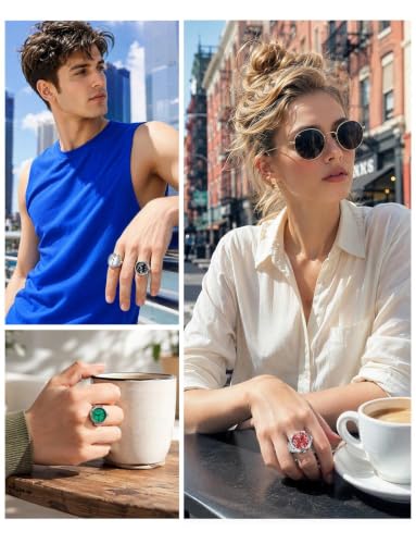 4Pcs Ring Watch for Women Men, Elastic Adjustable Finger Watch - Product Imagery