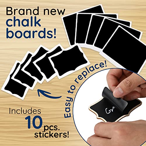 Mini Chalkboard Signs, 20 Pack Framed Small Chalk Board Food - Product Imagery