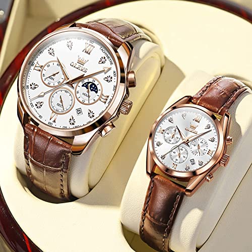 OLEVS Valentines Couple Pair Watches His and Her Couple Set - Product Imagery