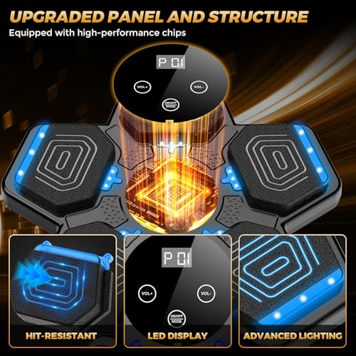 Music Boxing Machine, Wall Mounted Bluetooth Punching Pad with - Product Imagery