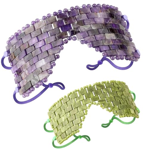 Jade Eye Mask Amethyst Facial Cooling Mask with Ear Strings - LazyGa Official Imagery - 1