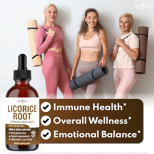 NEW AGE Licorice Root Tincture - Digestive, Lung & Skin Support - Product Imagery