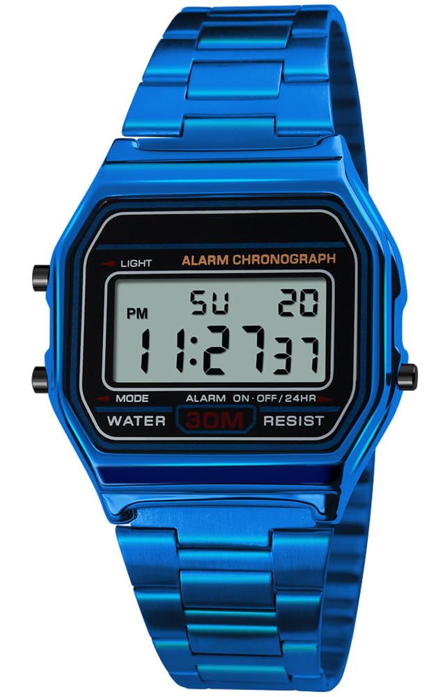 PASOY Men's Digital Gold Stainless Steel Watch - View 10