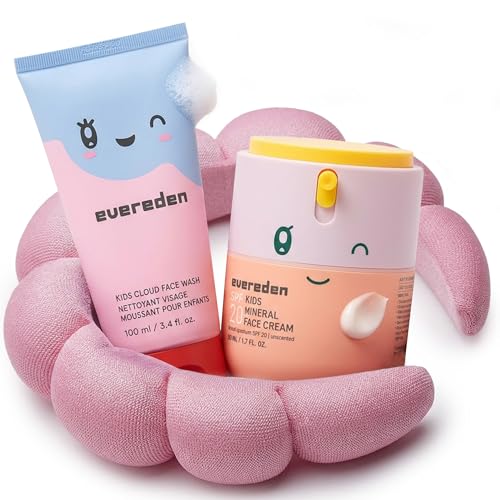 Evereden Kids Face Wash & Mineral SPF 20 Cream Set, Safe for - Product Imagery