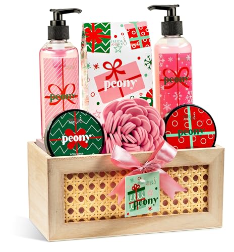 Freida Joe Peony Spa Gift Set 7 Piece Bath Body Gift Basket - Freida and Joe Official Imagery - 1