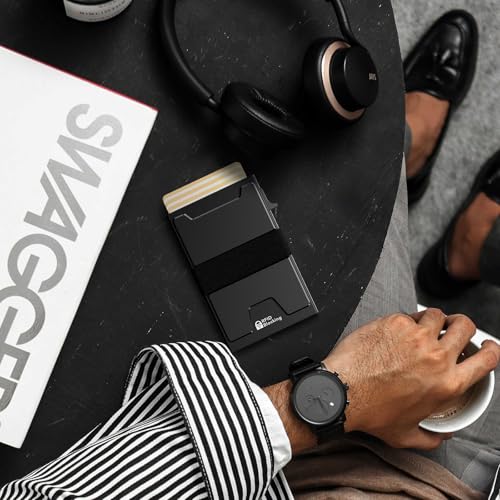 Smart Card Wallet for Men Slim: Minimalist Wallet For Men - RFID - Product Imagery